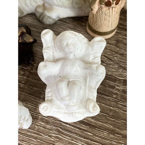 Vintage Mixed Nativity Set Porcelain & Clay Figures Japan Latin Folk Art 1950s - Picture 5 of 10